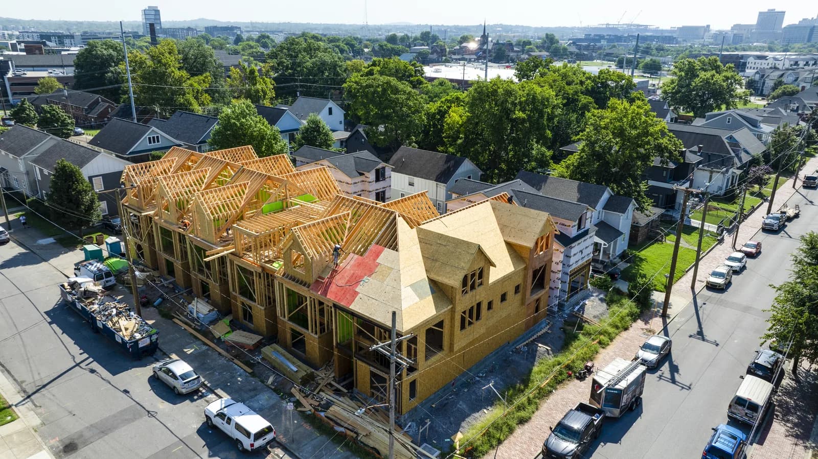 The framed block from above the corner of 10th and Cheatham