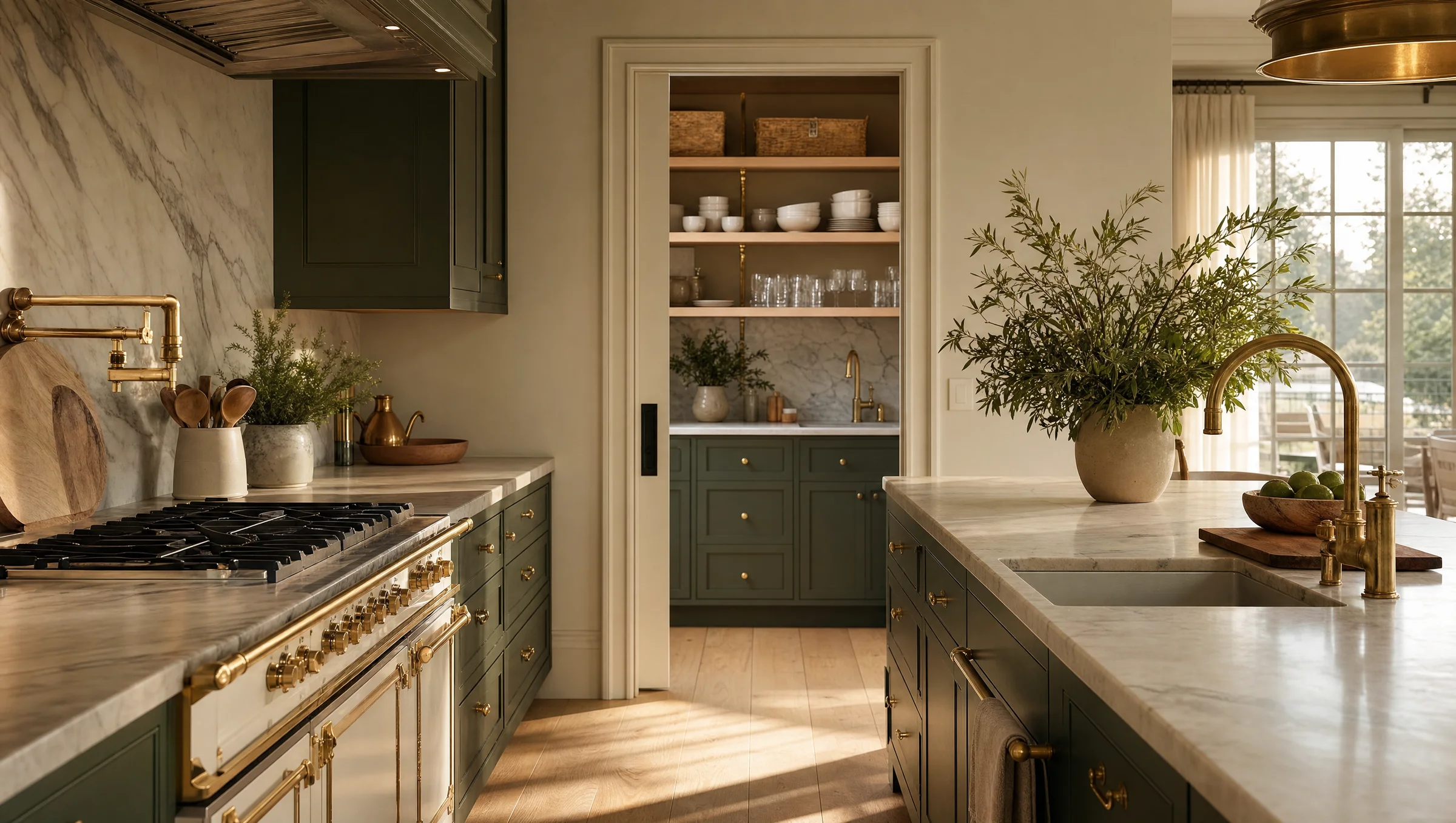 A May Construction kitchen and scullery. Finish level is the widest lever in a custom home budget.