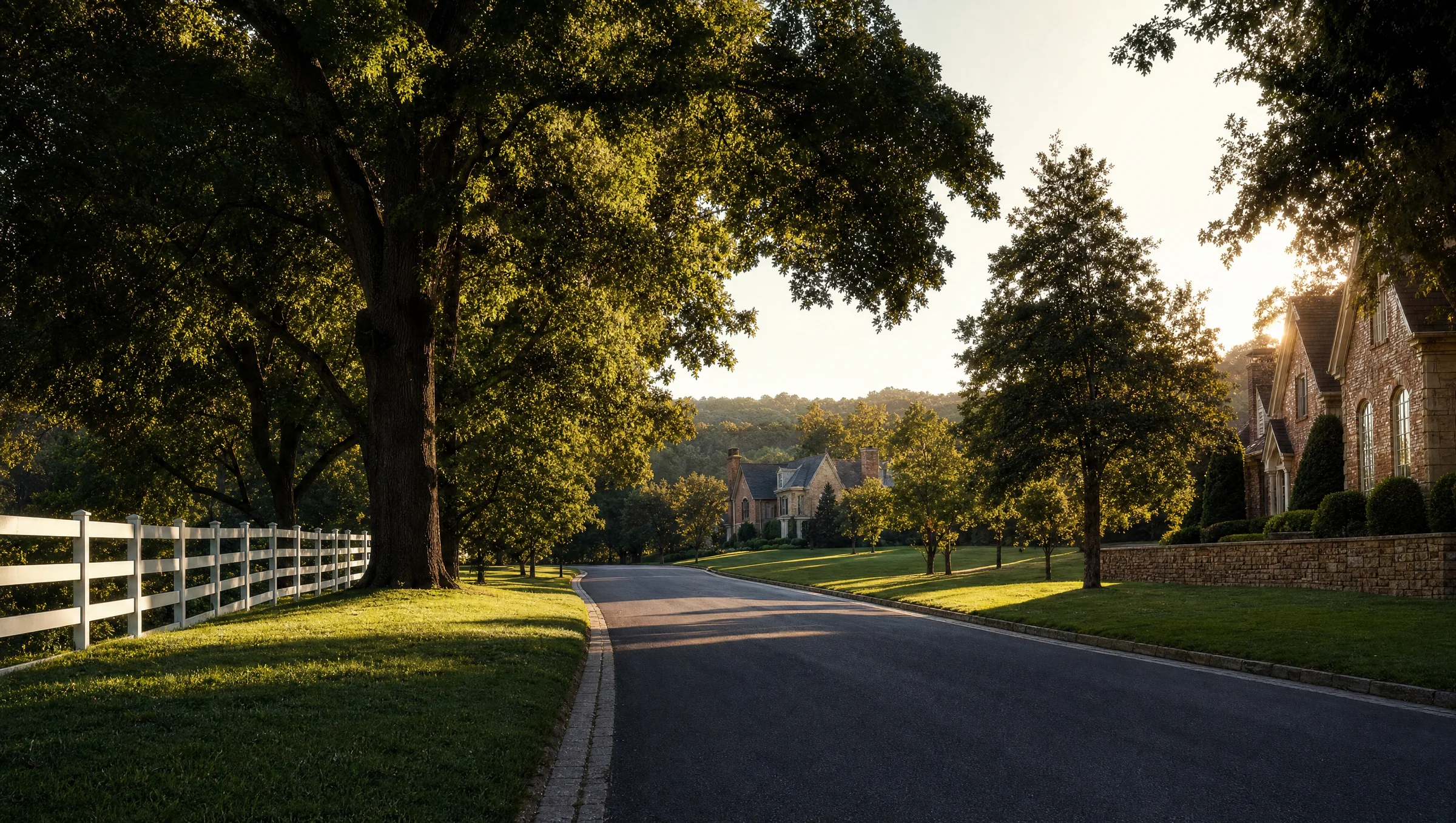 An established Brentwood, Tennessee street with estate-scale lots.